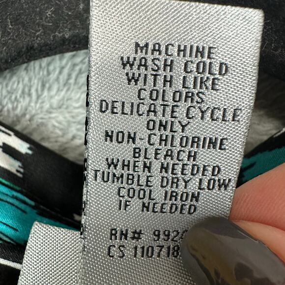 Catherines Top Womens 3X Green Button Down 3/4 Length Sleeve Office Casual - Picture 9 of 13